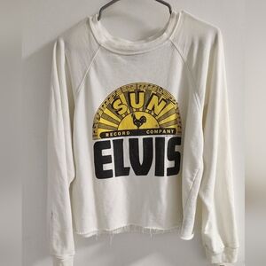 Elvis Sun Record Company Oversized and Cutoff Sweatshirt, Size S
